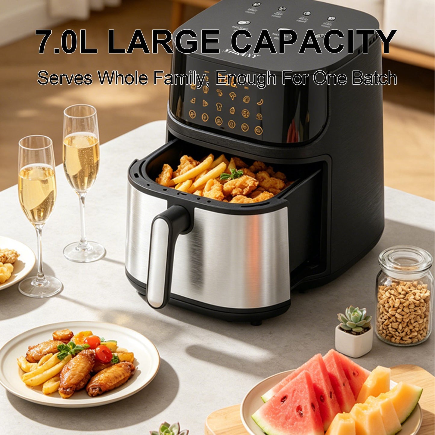 Air Fryer Еърфрайър SOKANY 7L 1800W Дигитален дисплей