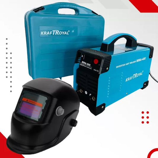 Инверторен електрожен KRAFTROYAL 400А. + соларна маска и куфар