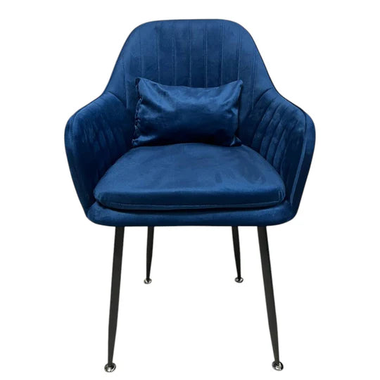 6бр. Стилен Трапезен стол Ивон + подарък възгалвничка - син