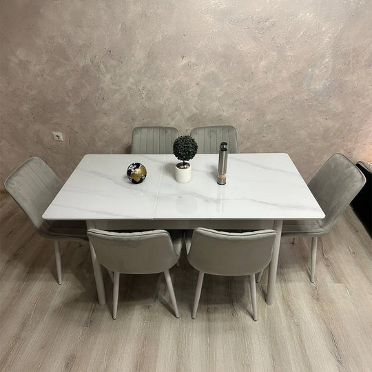 Трапезна разтегателна маса Лорета със закалено стъкло