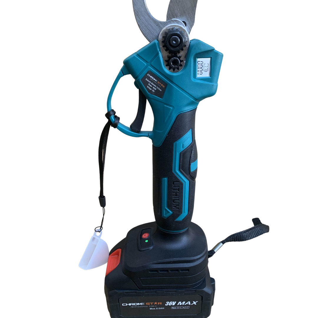 Промо 2в1 комплект ChromeStar Акумулаторна Лозарска ножица с дисплей и Безчетков Трион с автоматично омасляване + 2 батерии и 2 зарядни