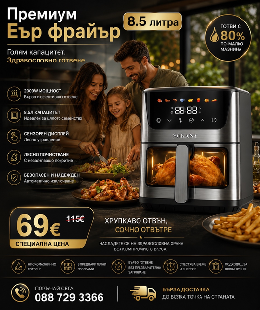 Еър фрайър 8.5 литра XXL