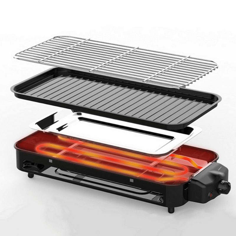 Грил скара Sokany SK-6112, 1500W, Без дим, Бързо загряване, Лесно почистване, Контрол на температурата
