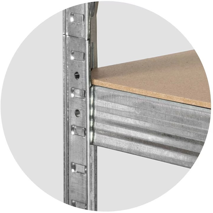 СТЕЛАЖ 180×90×40 СМ – 5 РАФТА × 175 КГ, ОБЩО 875 КГ