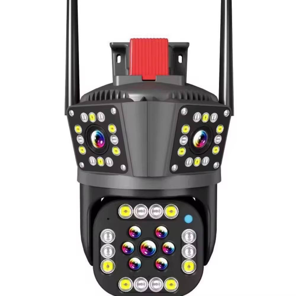 Четворна ВЪНШНА ВЪРТЯЩА WIFI КАМЕРА С ЧЕТИРИ ОБЕКТИВА