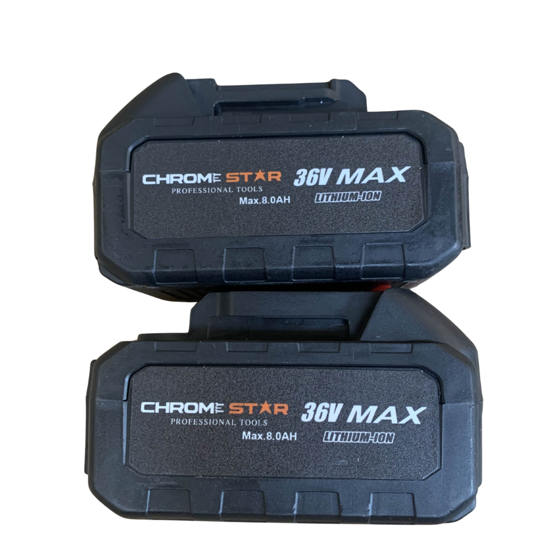 Промо 2в1 комплект ChromeStar Акумулаторна Лозарска ножица с дисплей и Безчетков Трион с автоматично омасляване + 2 батерии и 2 зарядни