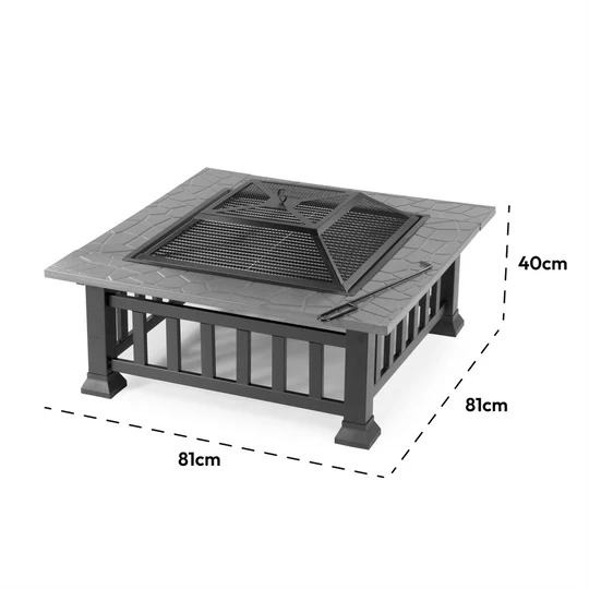 3в1 маса 'Fire Pit' - BBQ, камина, ледарка