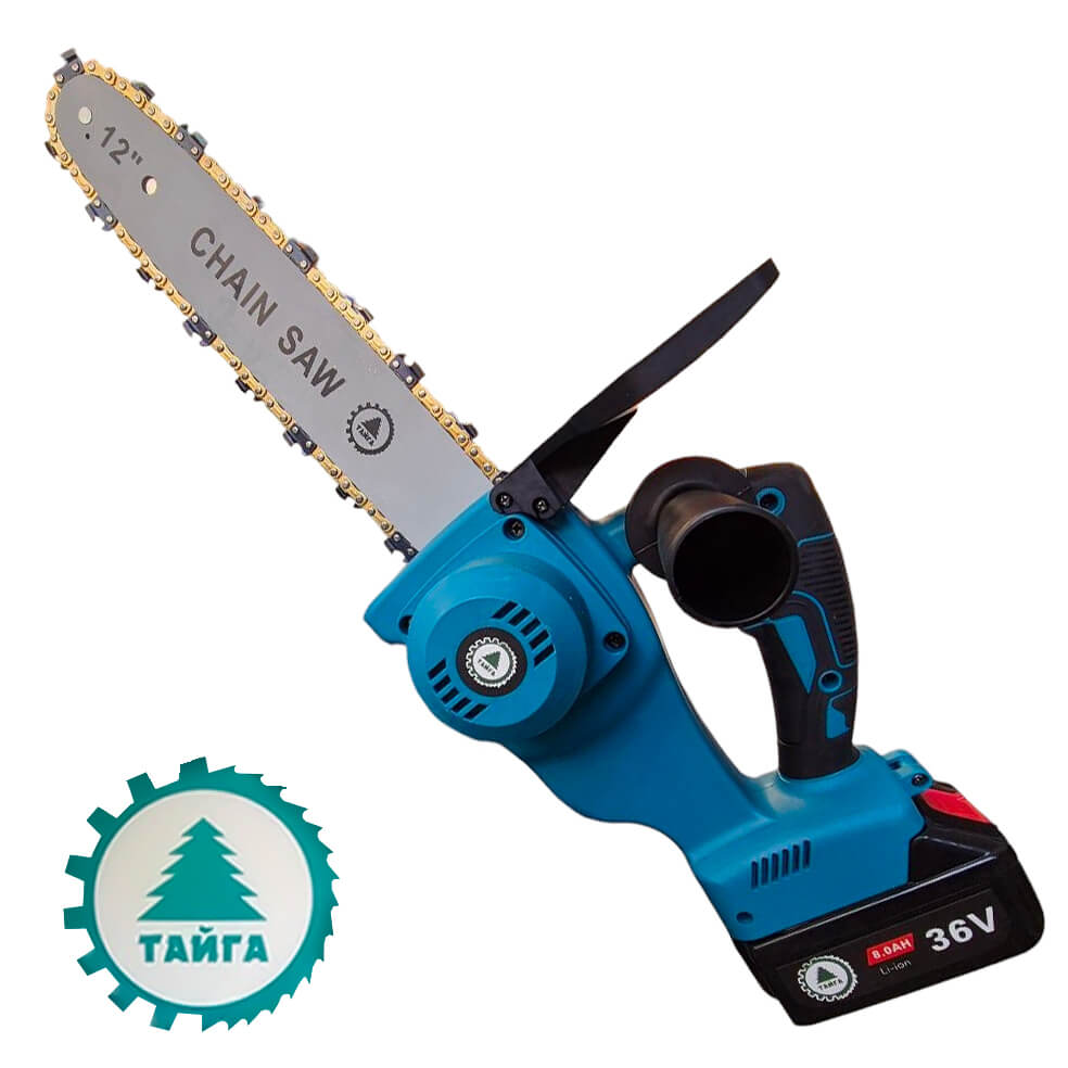 Акумулаторна резачка Тайга 36V Трион за клони с 2 батерии и 2 вериги